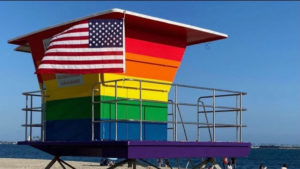 Rainbow lifeguard tower spotted in Long Beach!