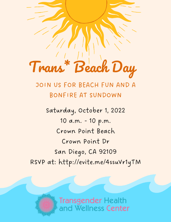 San Diego Trans and Non-Binary Community Beach Day is Saturday, October 1